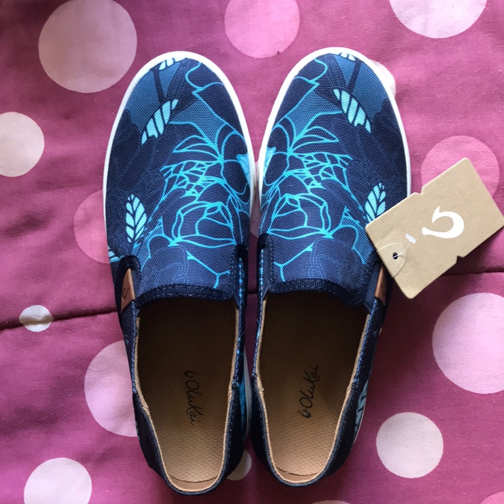 Olu Kai Pehuea Print trench blue/stormy blue